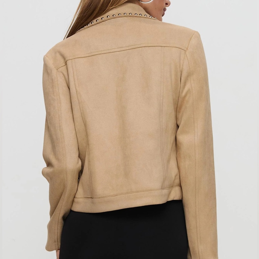 Princess Polly Hurleigh Faux Suede Jacket Brown - Picture 3 of 5